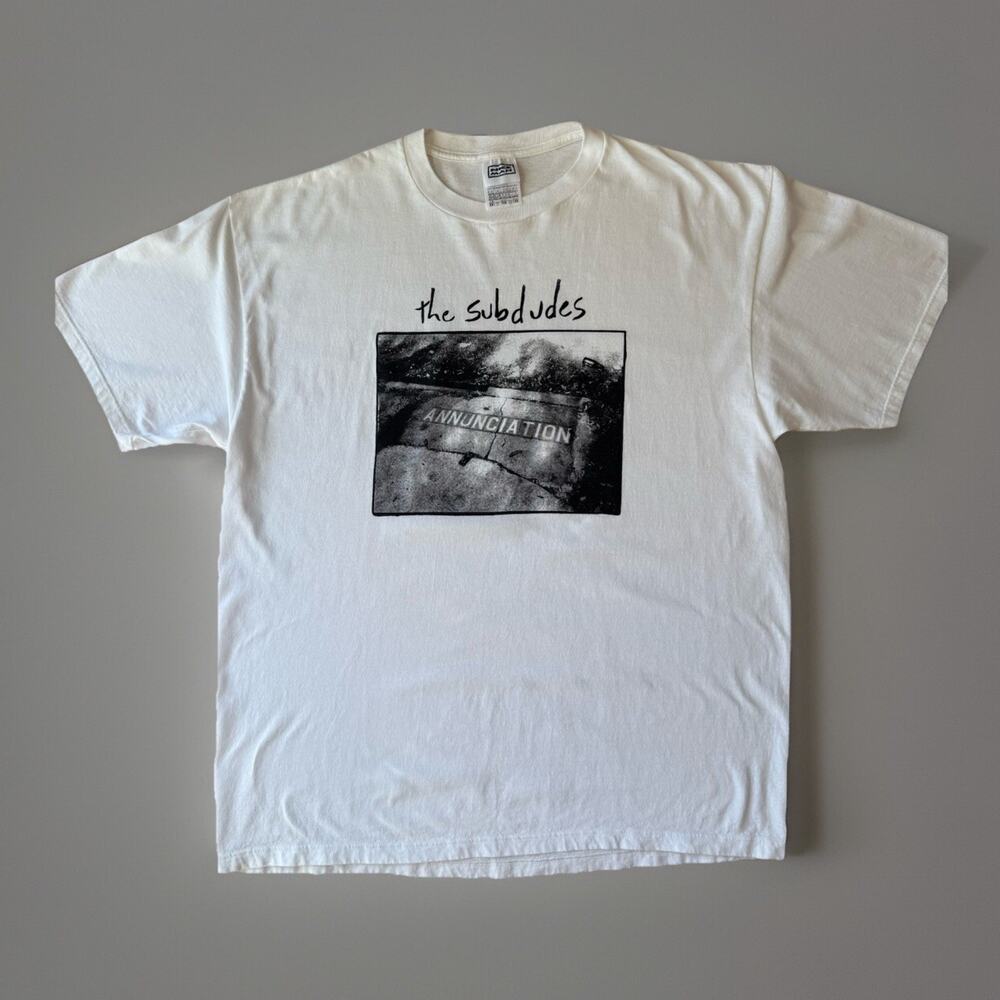 Vintage The Subdudes Shirt 2XL White 90s Nice Man Rock Music Annunciation NOLA